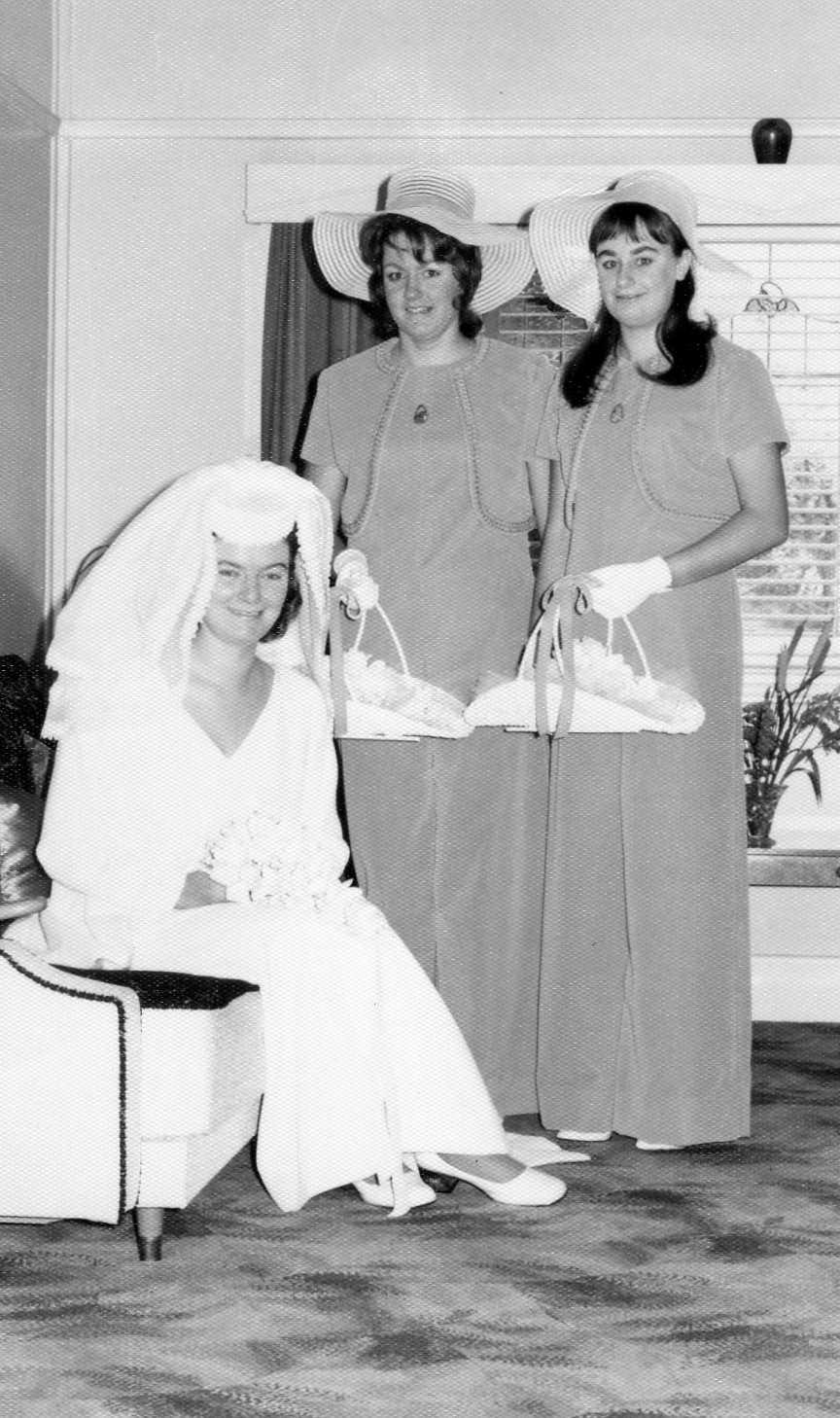 Bridesmaids Julie &amp; Dianne at Ross &amp; Robyn's wedding, 8 May 1971